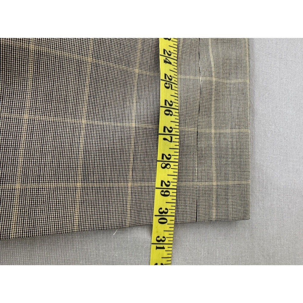 Burberry London Silk/Wool Blazer 40R tag (measures 44R) Tan/Yellow Plaid - Picture 10 of 12